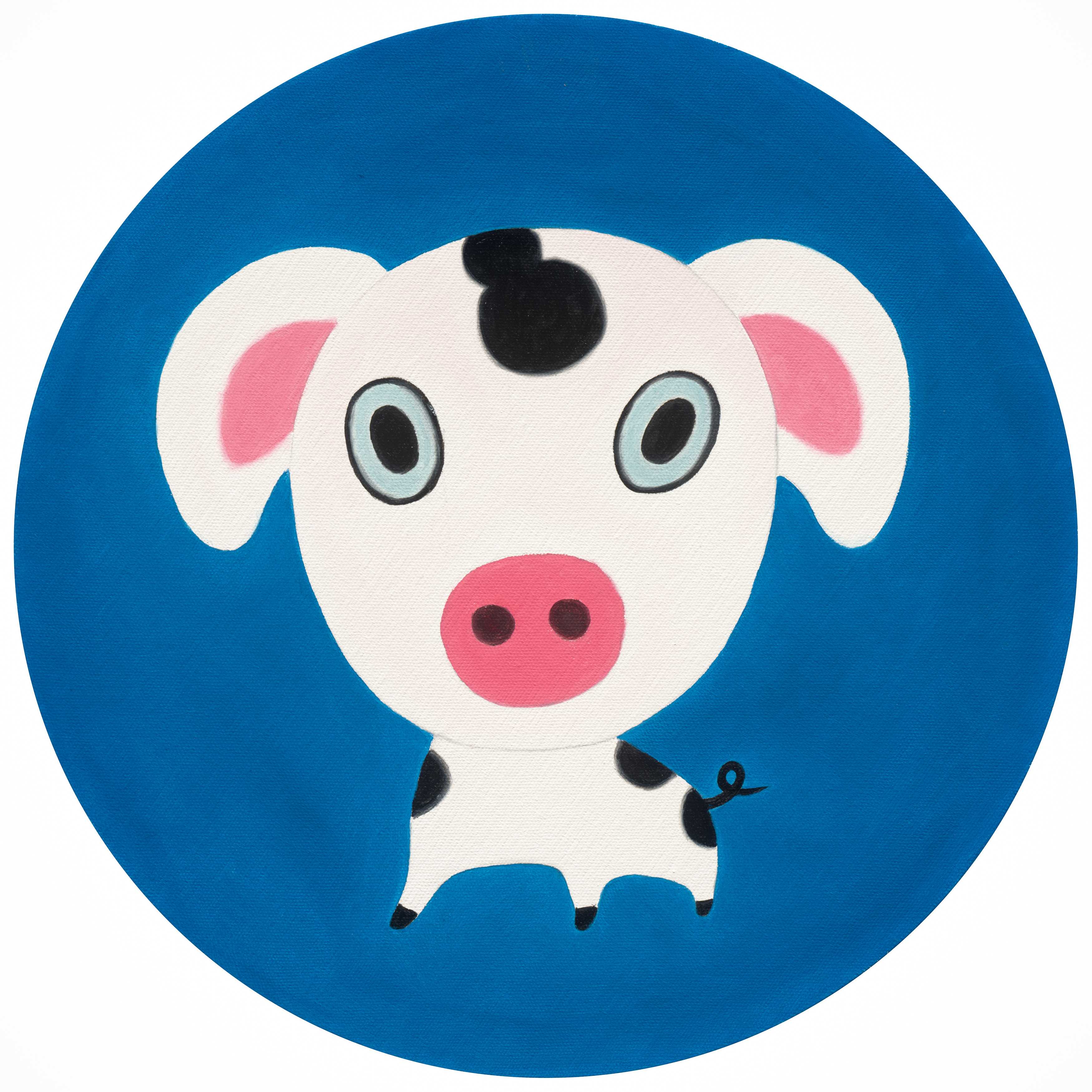 小猪布面油画L40cm2020