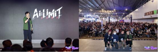 A person standing in front of a crowd
Description automatically generated