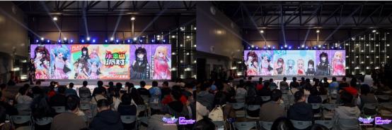 A group of people sitting in chairs in front of a large screen
Description automatically generated