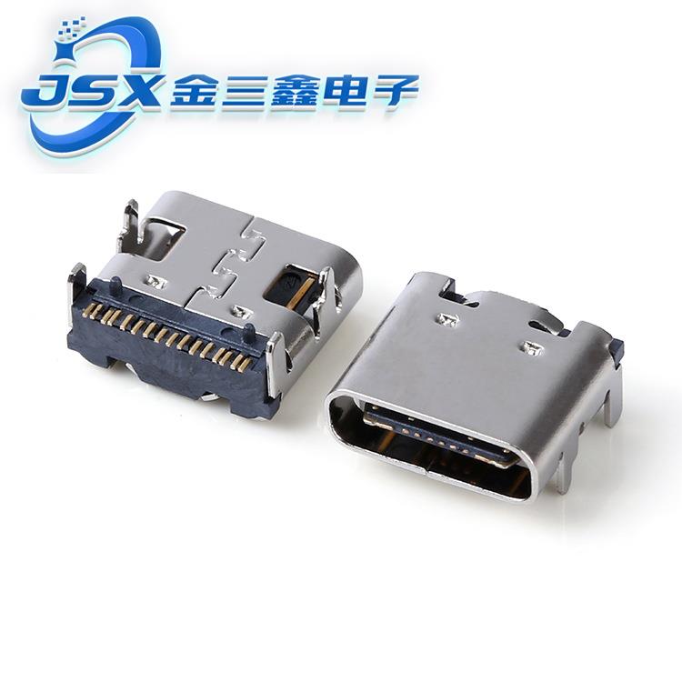 TYPE母头L-7.3单排16PINSMT四脚插板-2