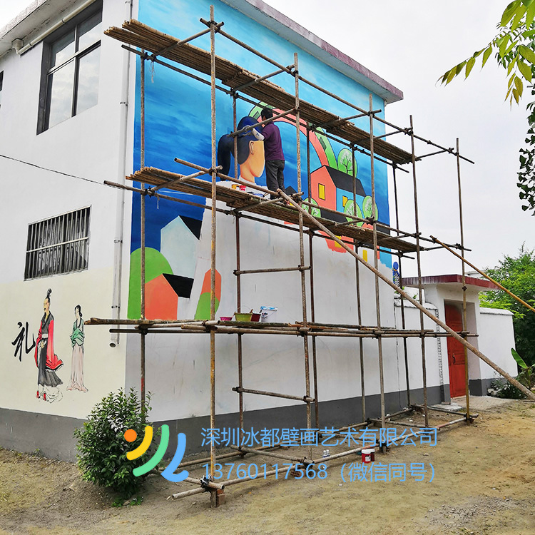 在架子上墙绘画