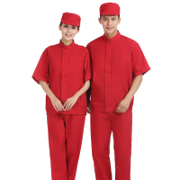 红色食品工作服