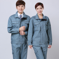 春夏秋冬棉质工作服套装男上衣劳保服长短袖工人车间汽修建筑透气