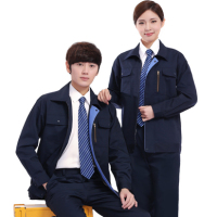 平湖工作服-长袖春秋冬装深兰藏青工装定做