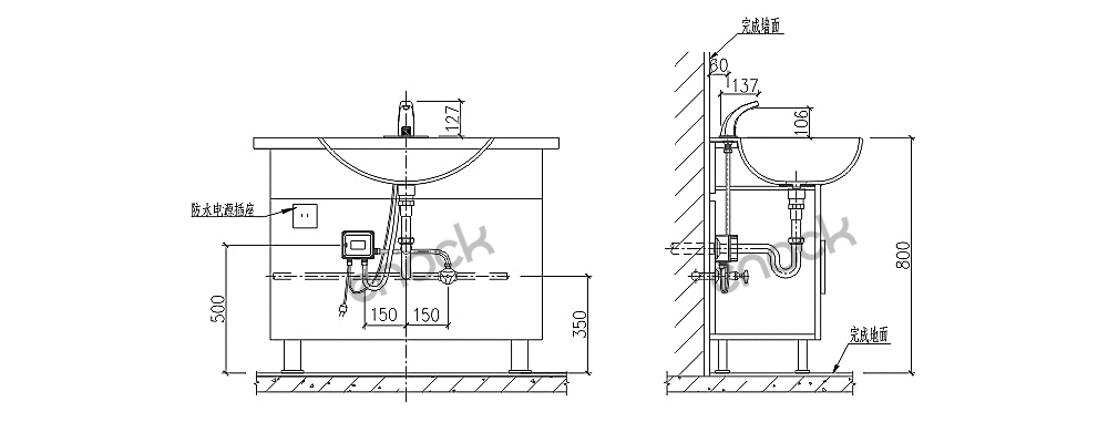 EK-8117感应水龙头安装示意图