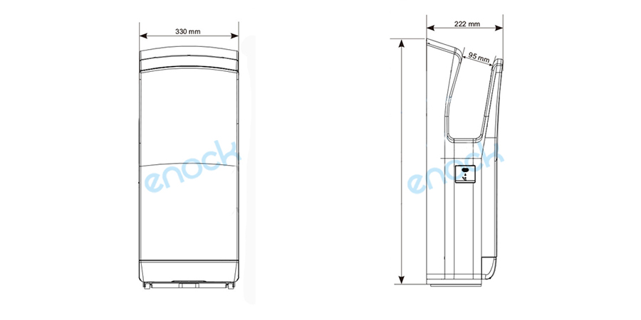 不锈钢双面烘手器尺寸大小