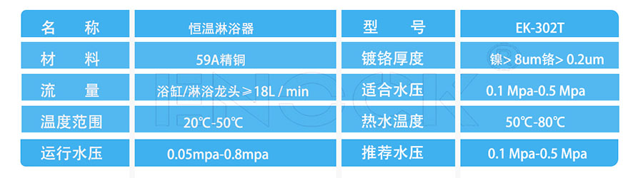 恒温淋浴器参数