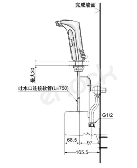 全自动龙头安装尺寸图