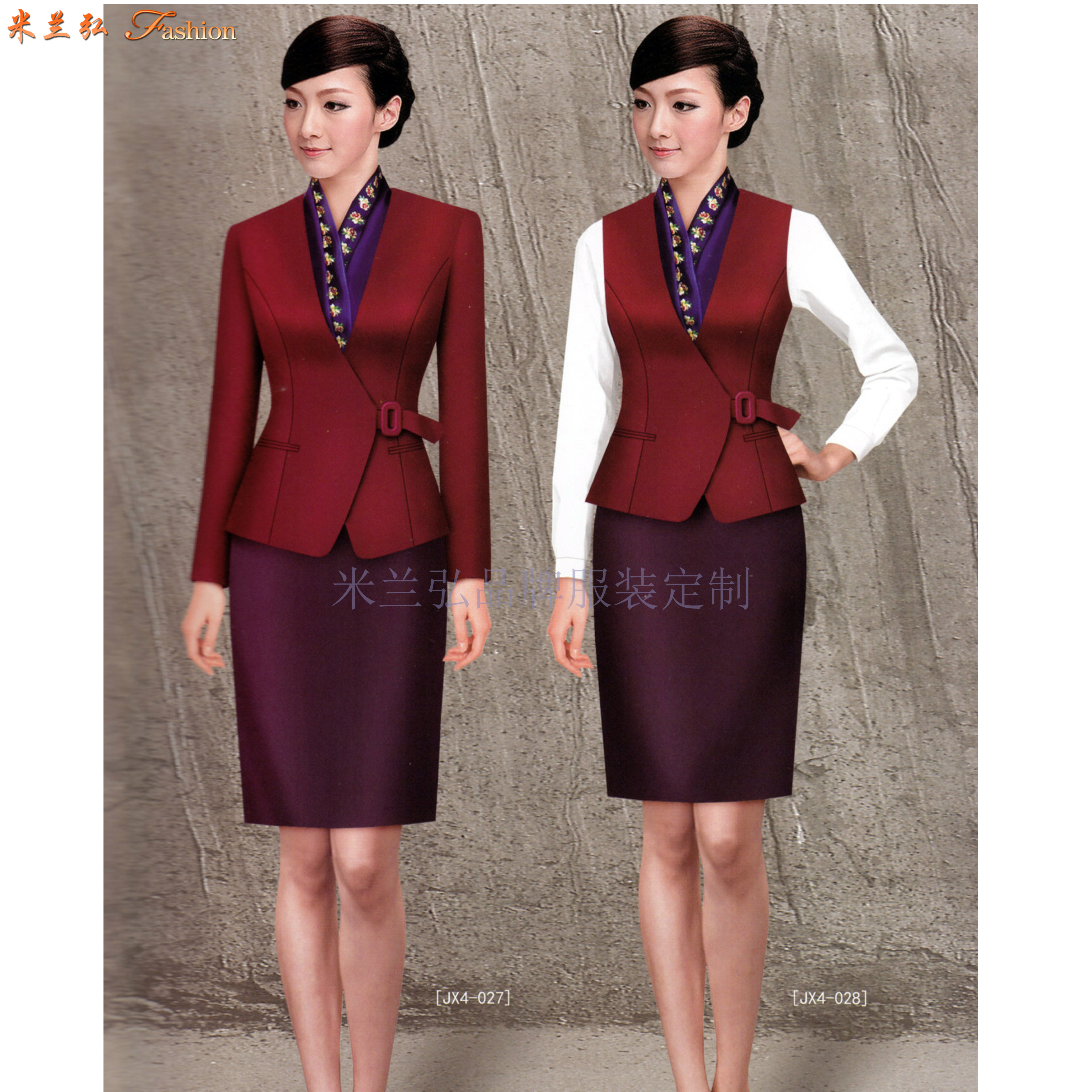 空姐服定制｜图片_价格_参数_面料_尺寸-米兰弘服装-4
