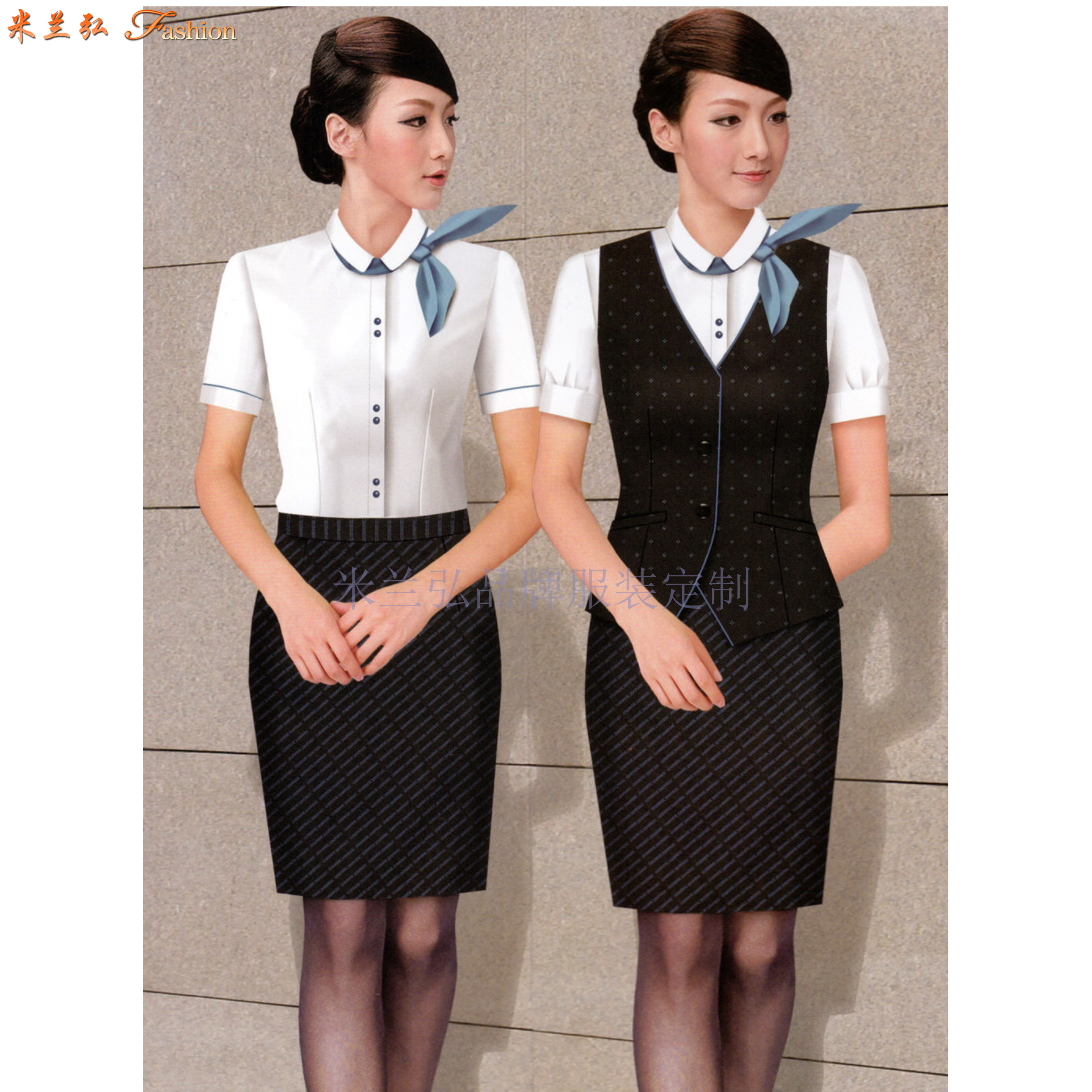 「空姐服原创设计制做」米兰弘品牌服装厂家直供优质空乘职业装-4