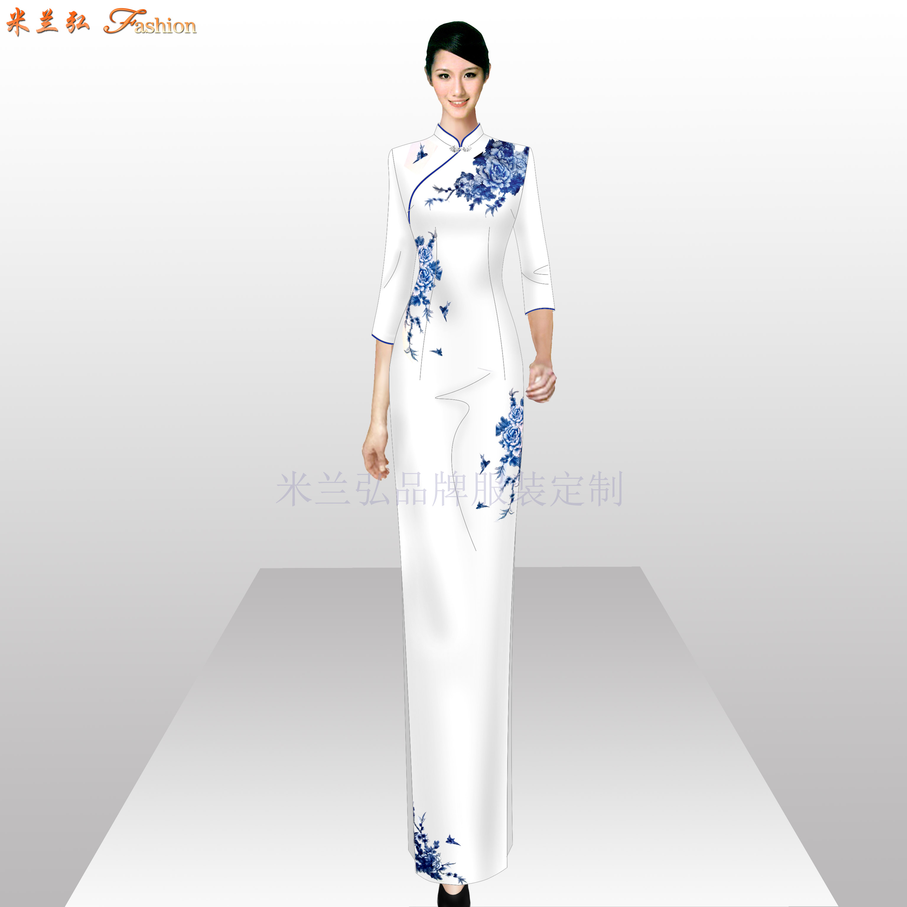「真丝旗袍定制」「真丝旗袍订做」-米兰弘品牌服装-4