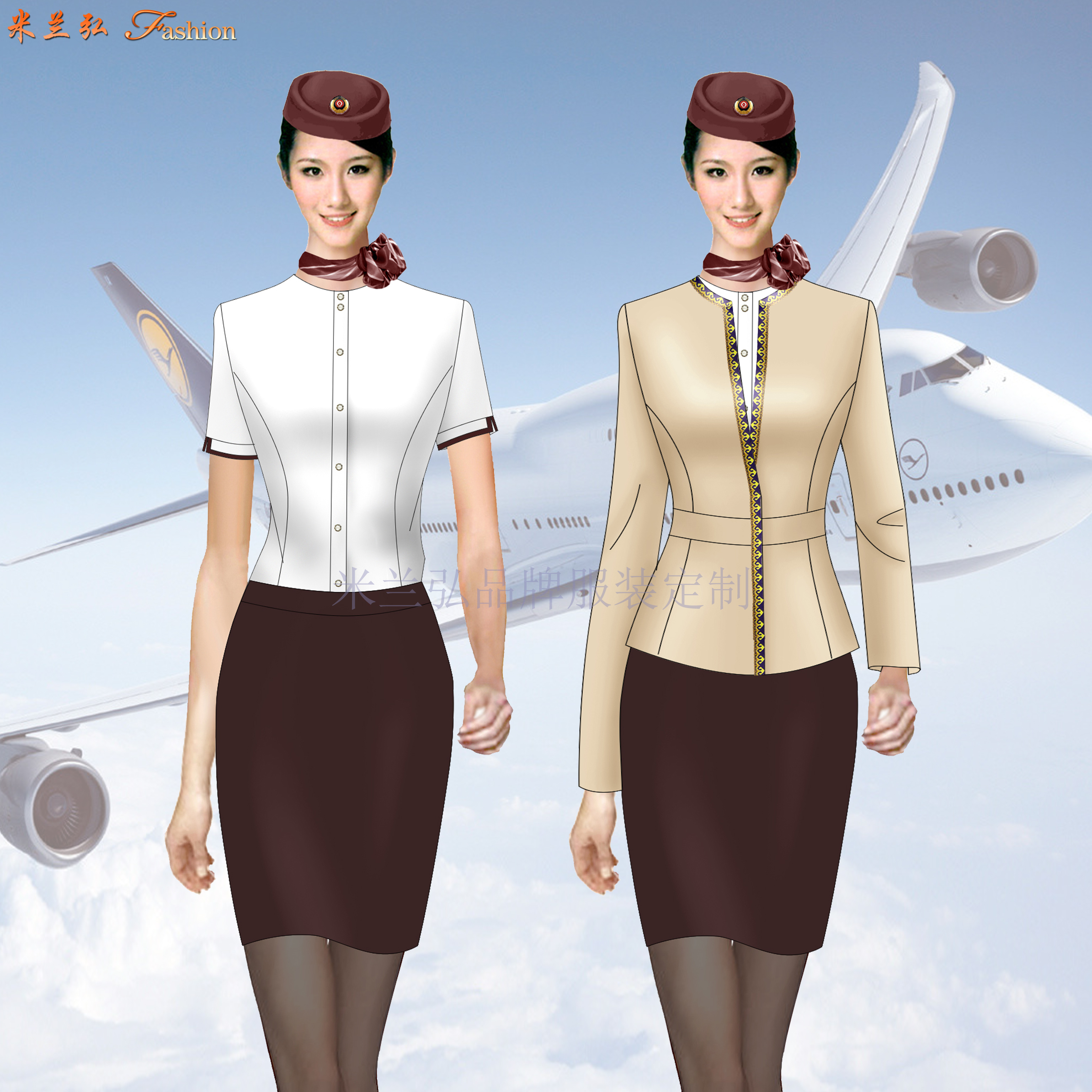 「辽宁空姐服定制」「沈阳空姐服定做」米兰弘空姐服-3