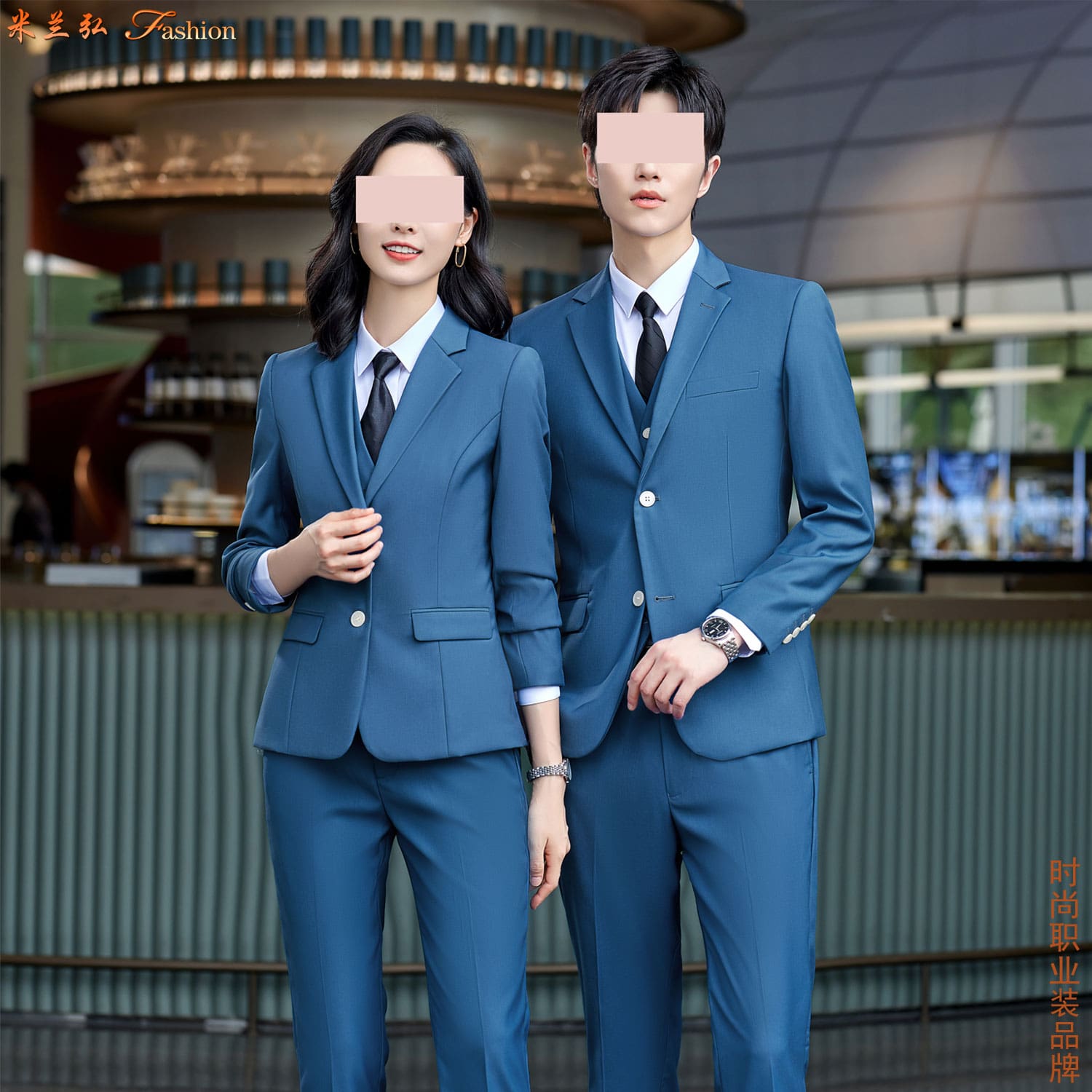 孔雀蓝西服套装图片11