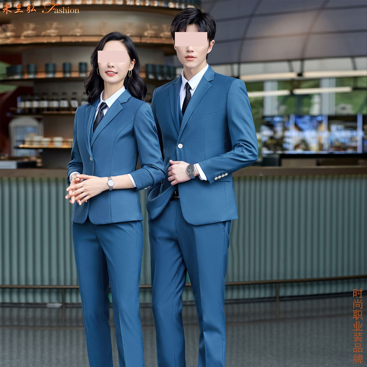 孔雀蓝西服套装图片12