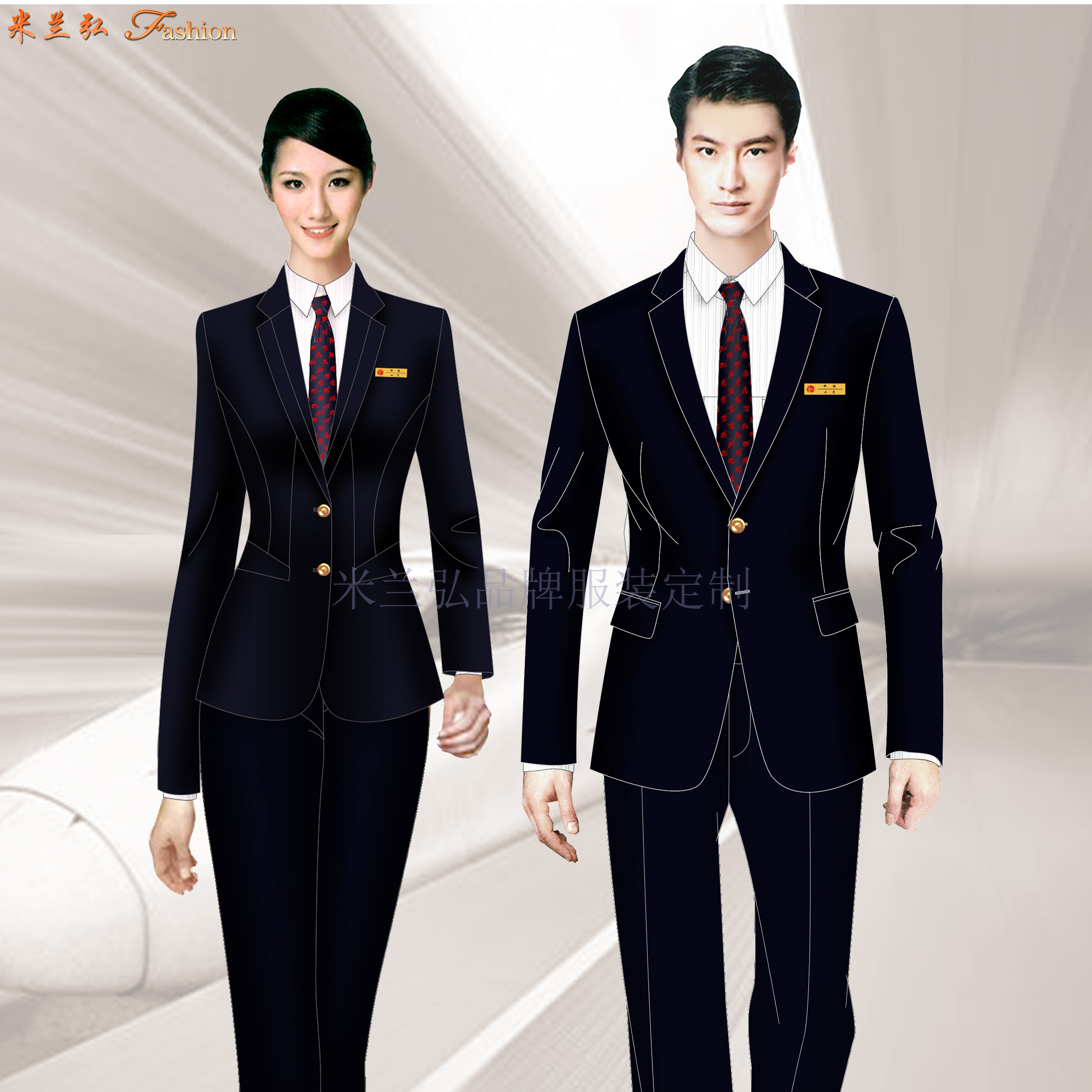 成都双流国际机场服务人员职业工装定做-米兰弘服装厂家-1