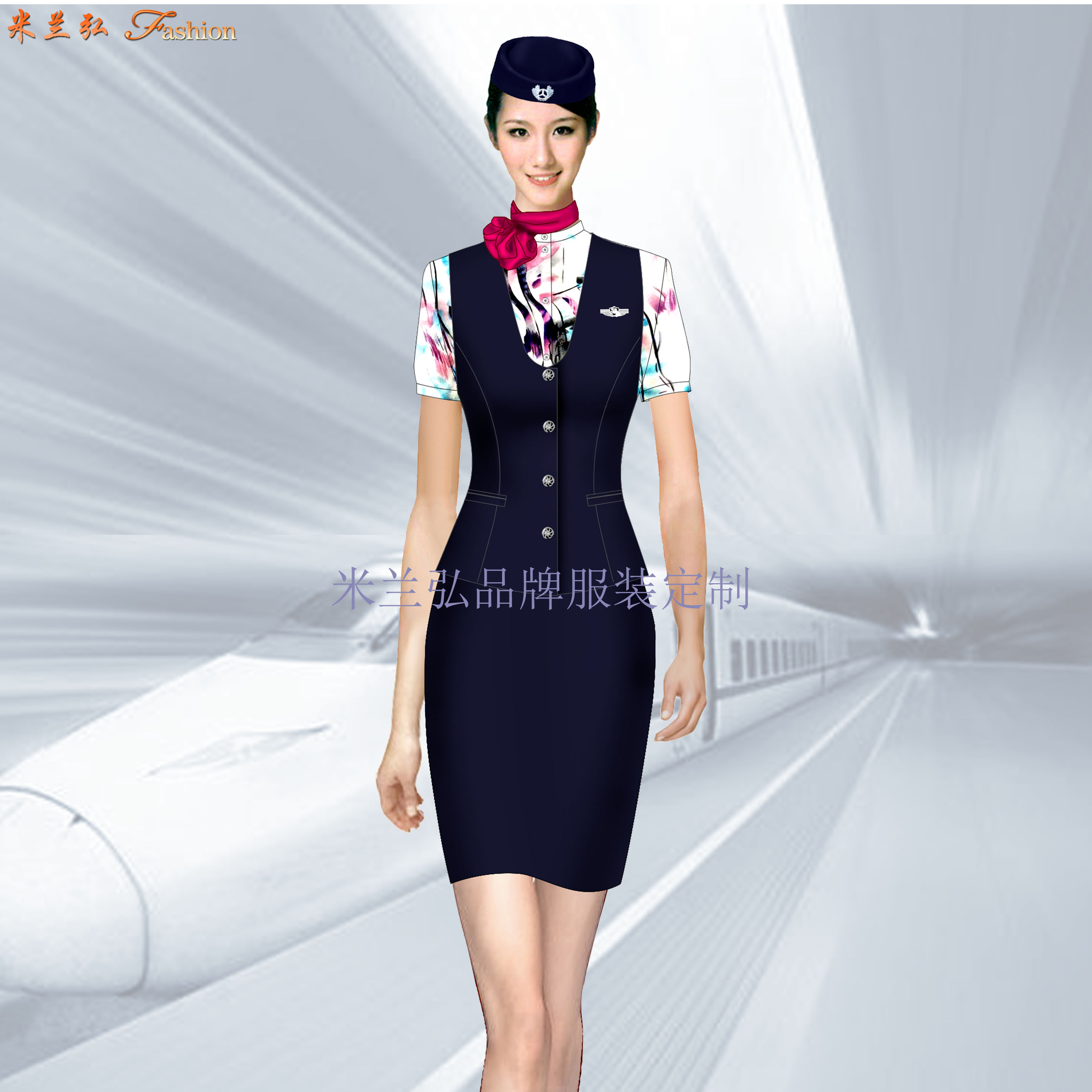 广州空姐服_多少钱_公司_图片_口碑-米兰弘空姐服厂家-3