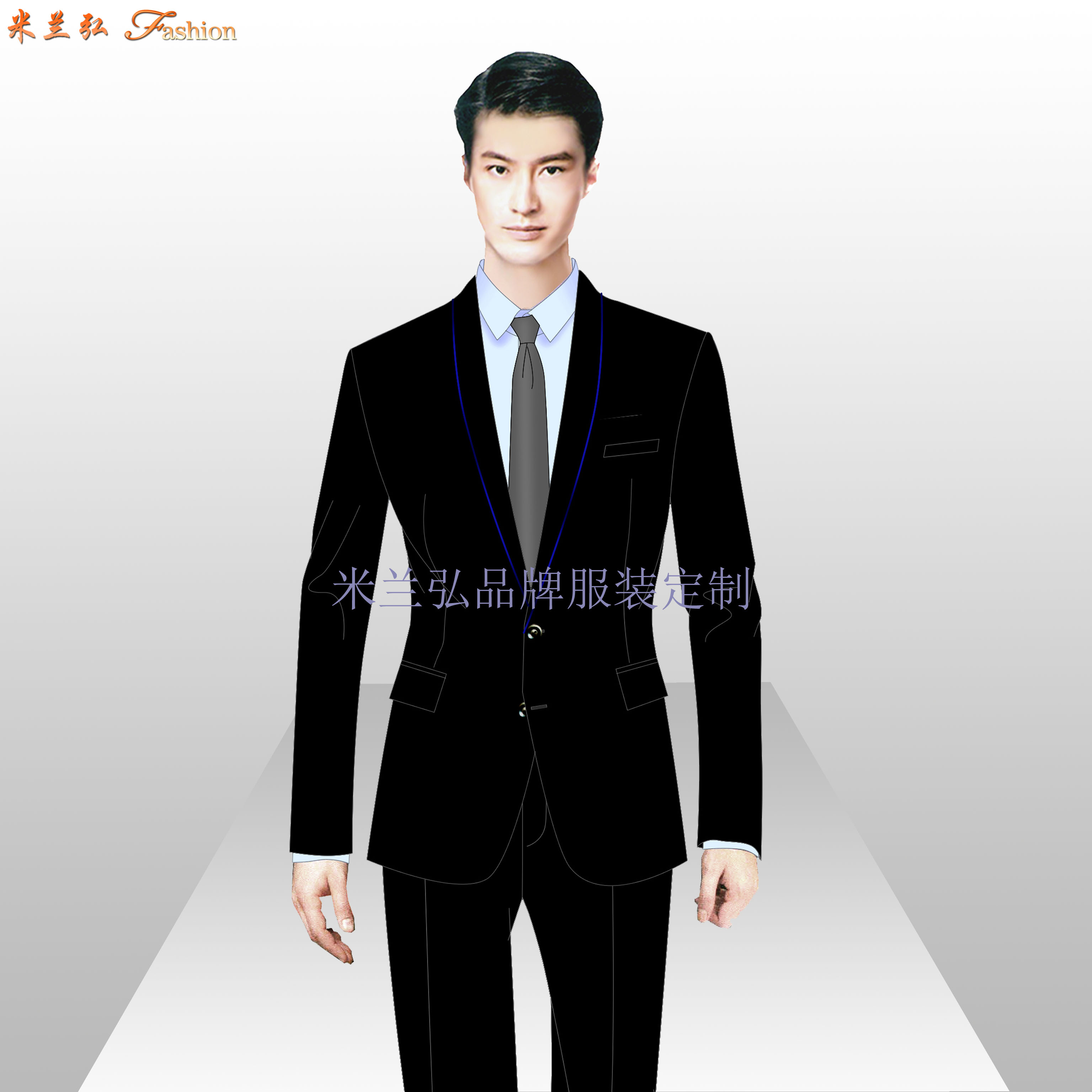 「男士西服套装」多少钱_品牌_图片_口碑-米兰弘服装厂家-2