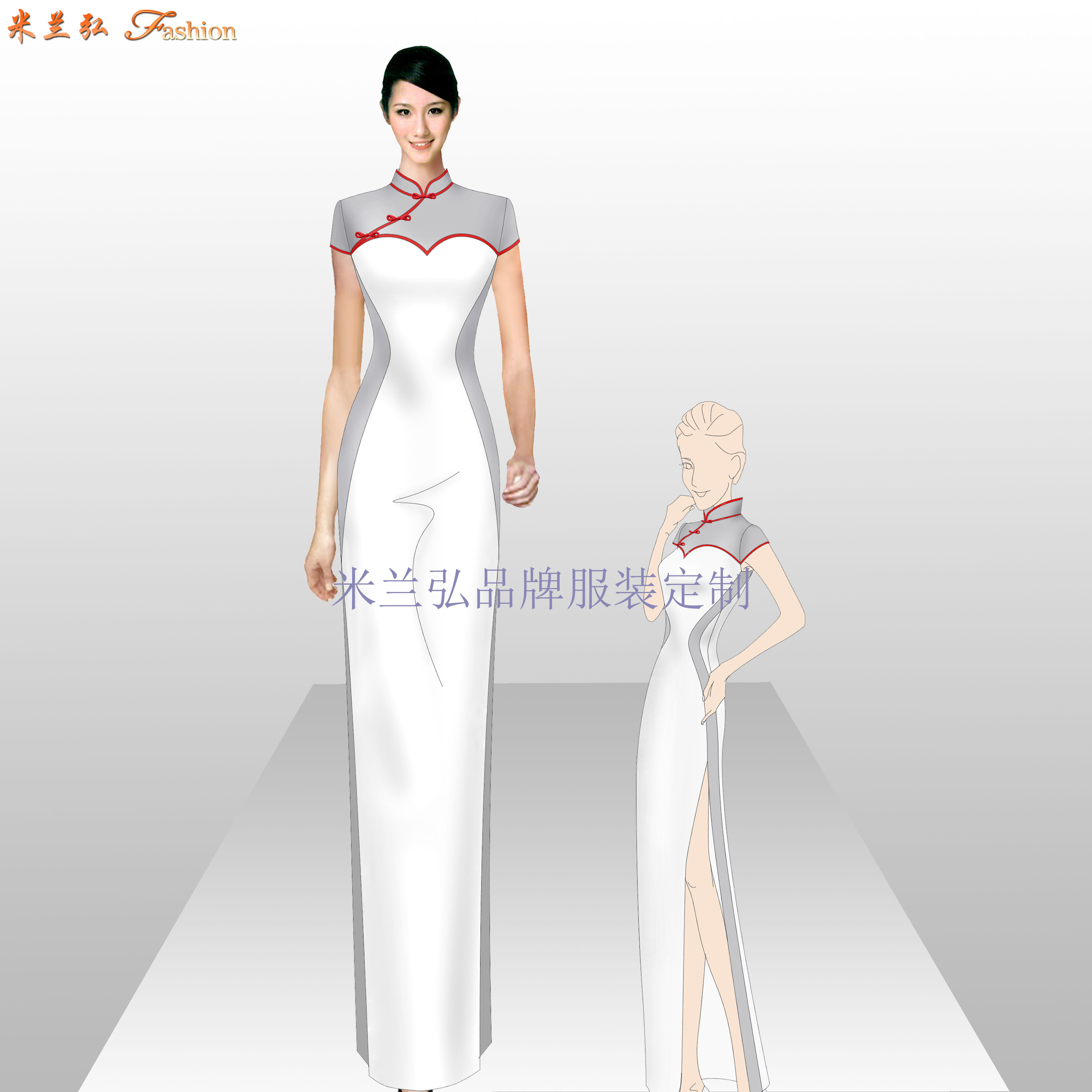 礼仪小姐旗袍款式_庆典旗袍定制-米兰弘旗袍厂家-5