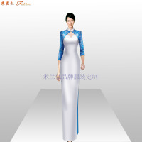 真丝缎旗袍订做_定制织锦缎旗袍-米兰弘旗袍厂家-4