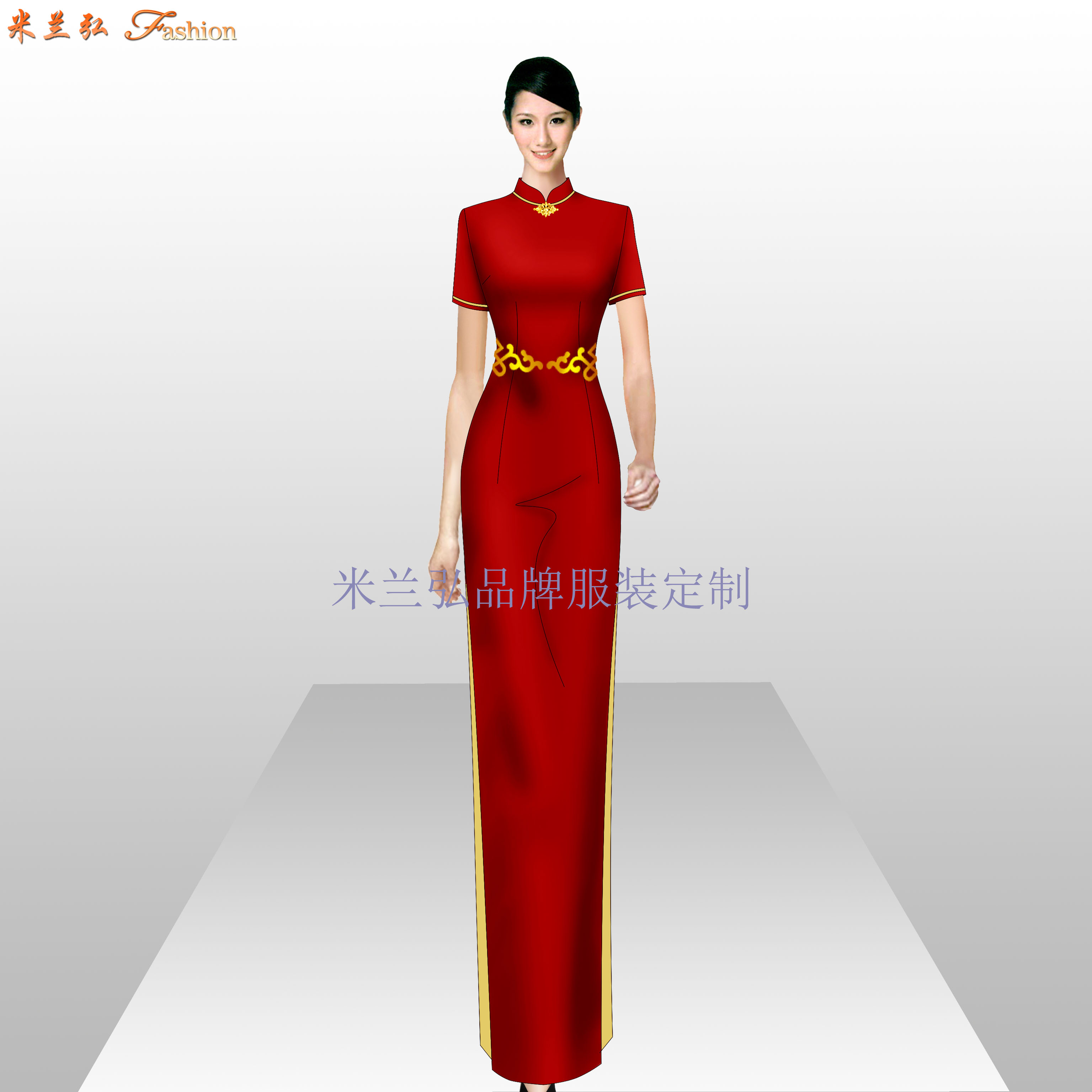 订制手工推绣旗袍_量身定做中式旗袍-米兰弘旗袍厂家-3