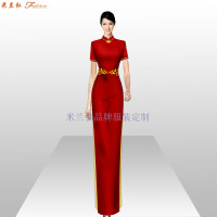 订制手工推绣旗袍_量身定做中式旗袍-米兰弘旗袍厂家-3