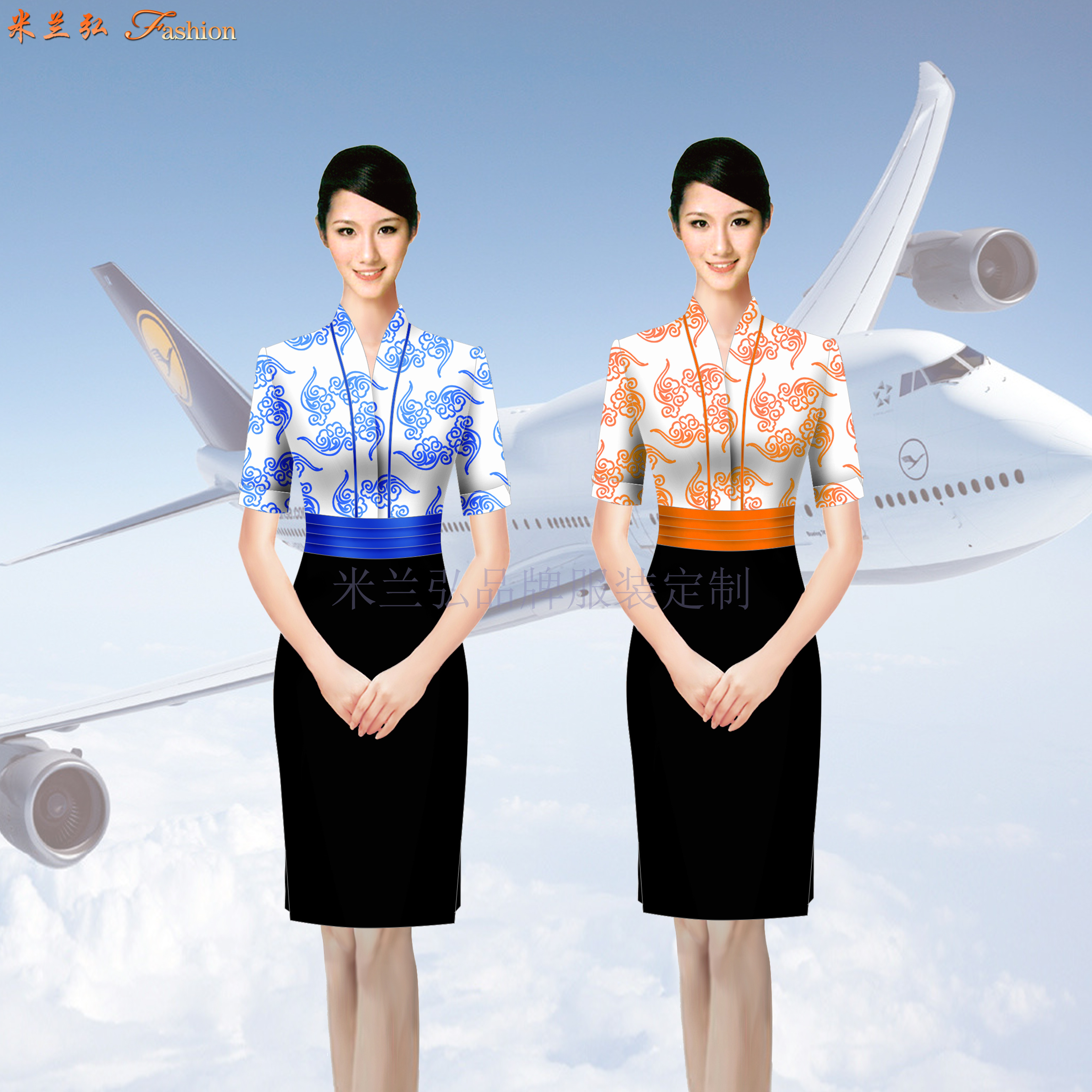 重庆江北国际机场值机客服职业装定制-米兰弘服装厂家-2