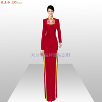 Cheongsam量身定制刺绣真丝旗袍-米兰弘服装-3