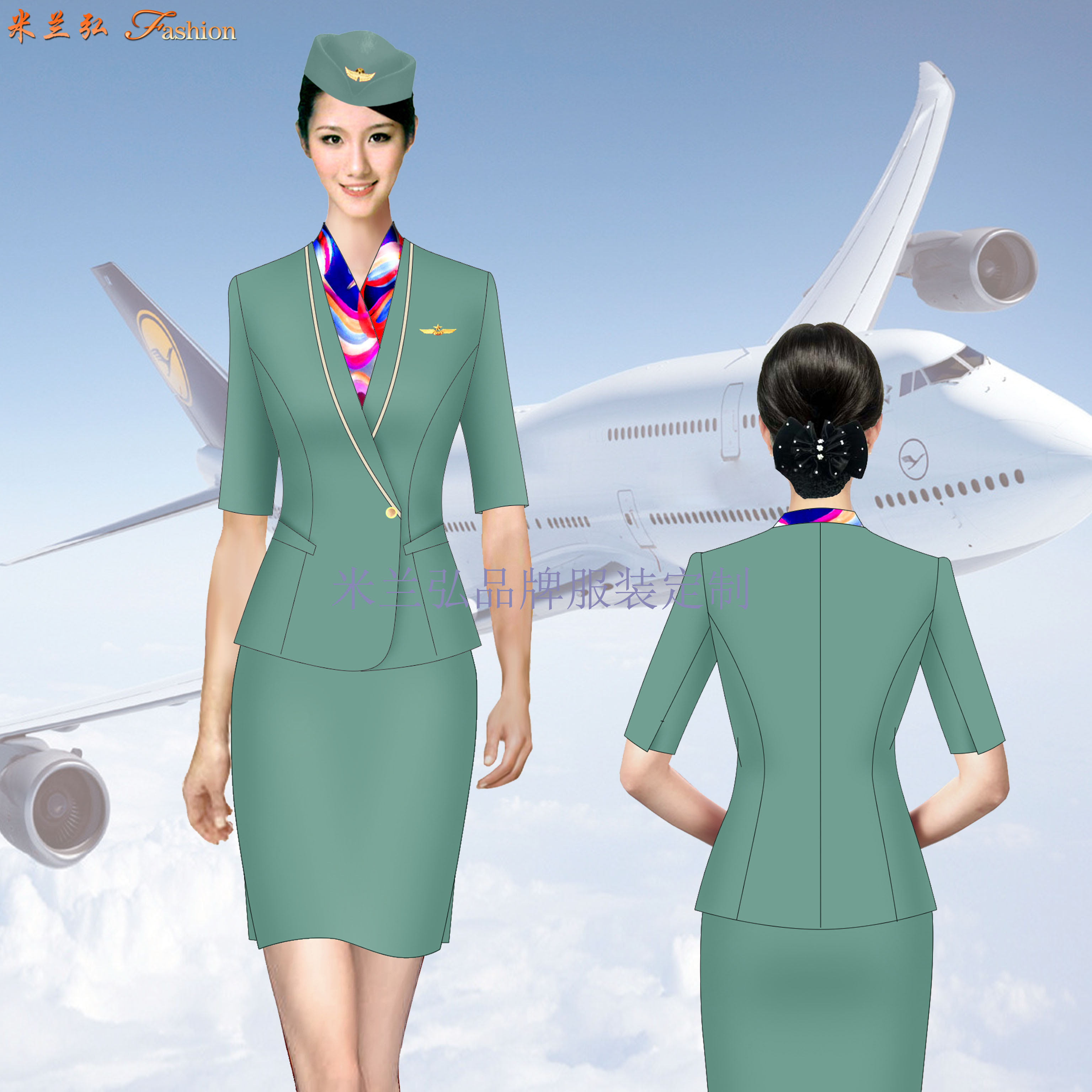 山西空乘服，山西时尚空乘服原创设计定制公司-4