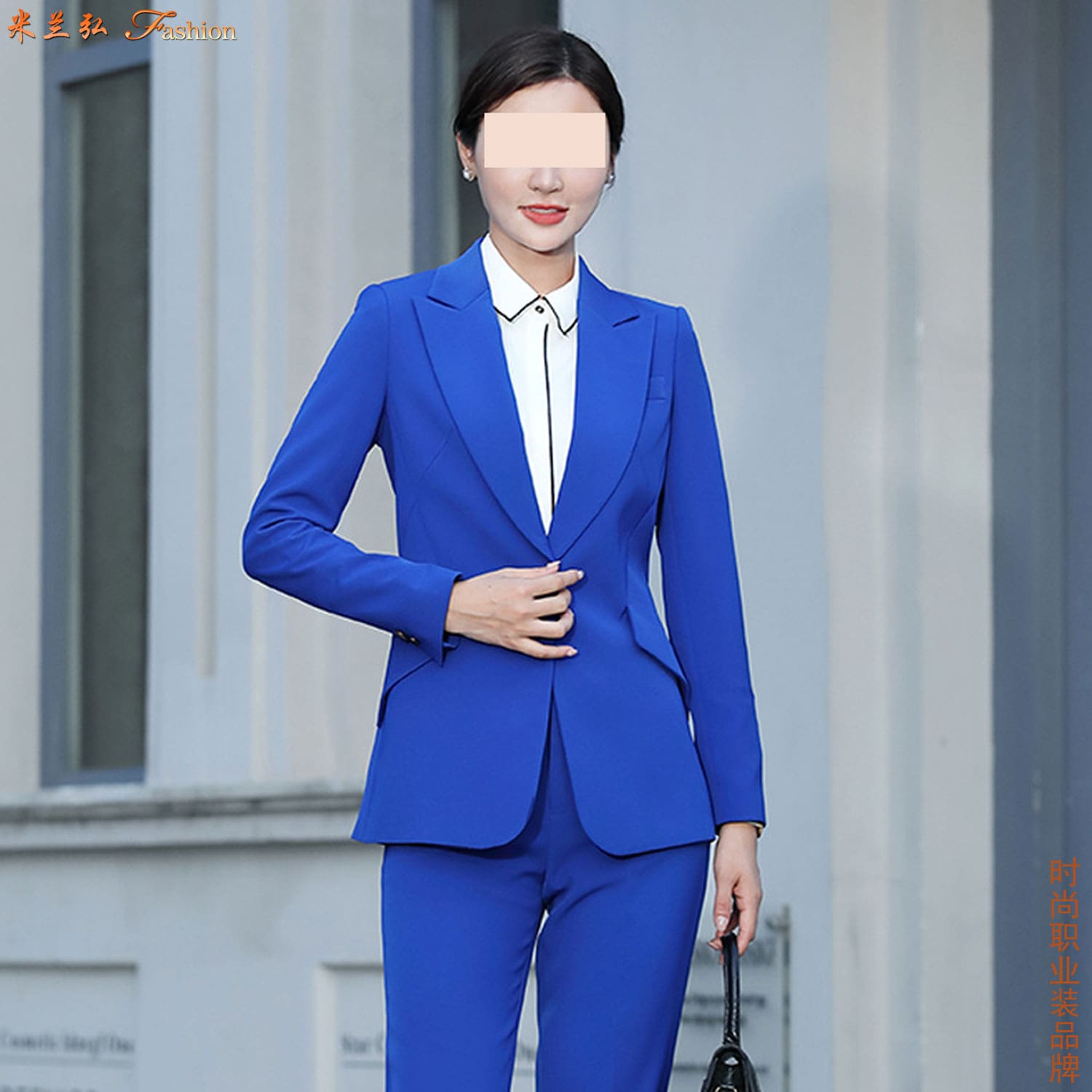 女士夏季蓝色职业装