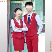 男女士红色空乘服h