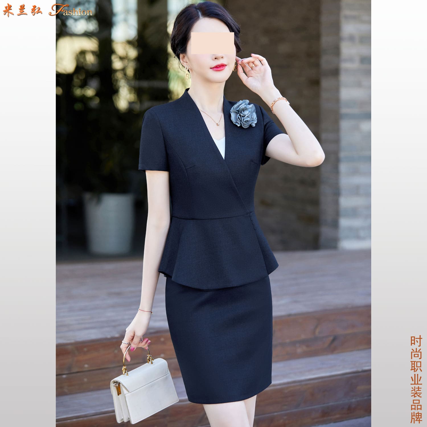 夏装短袖职业装图片女e