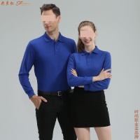 蓝色t恤长袖保罗图片3