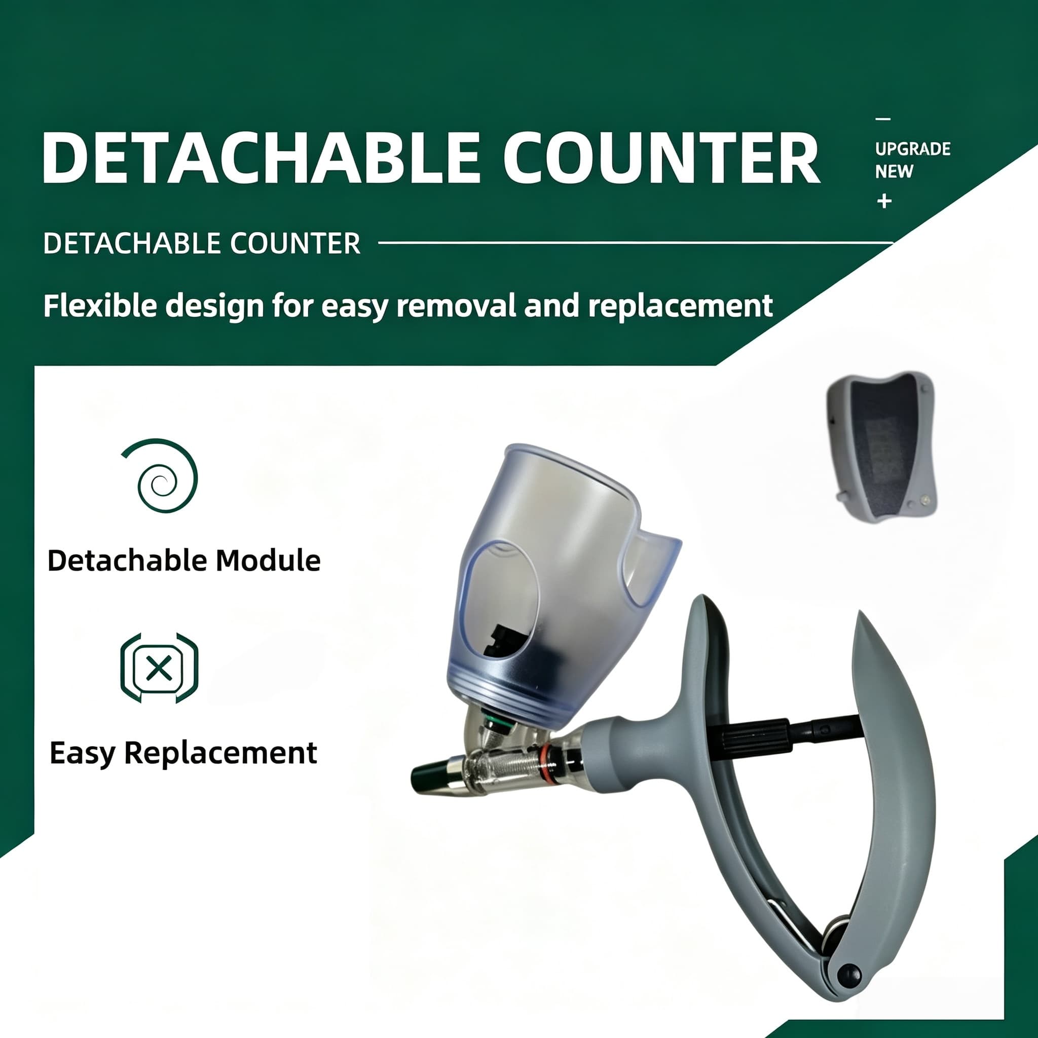DetachableCounterModuleforVeterinaryContinuousSyringe,EasyRemovalandReplacement