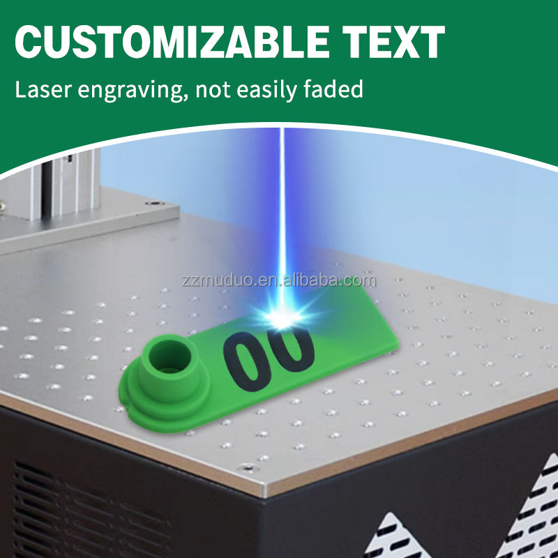 LaserengravingcustomizationongreenTPUstripeartag,clearpermanentmarkingnoteasilyfaded