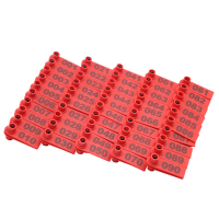 BulkconnectedsheetofrednumberedTPUsheepeartags,serialnumberearmarks