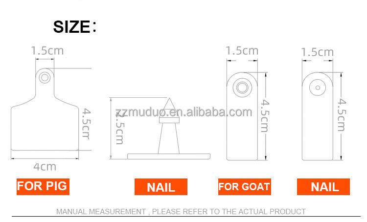 SizechartofTPUeartagsforpigandgoatlivestockidentification