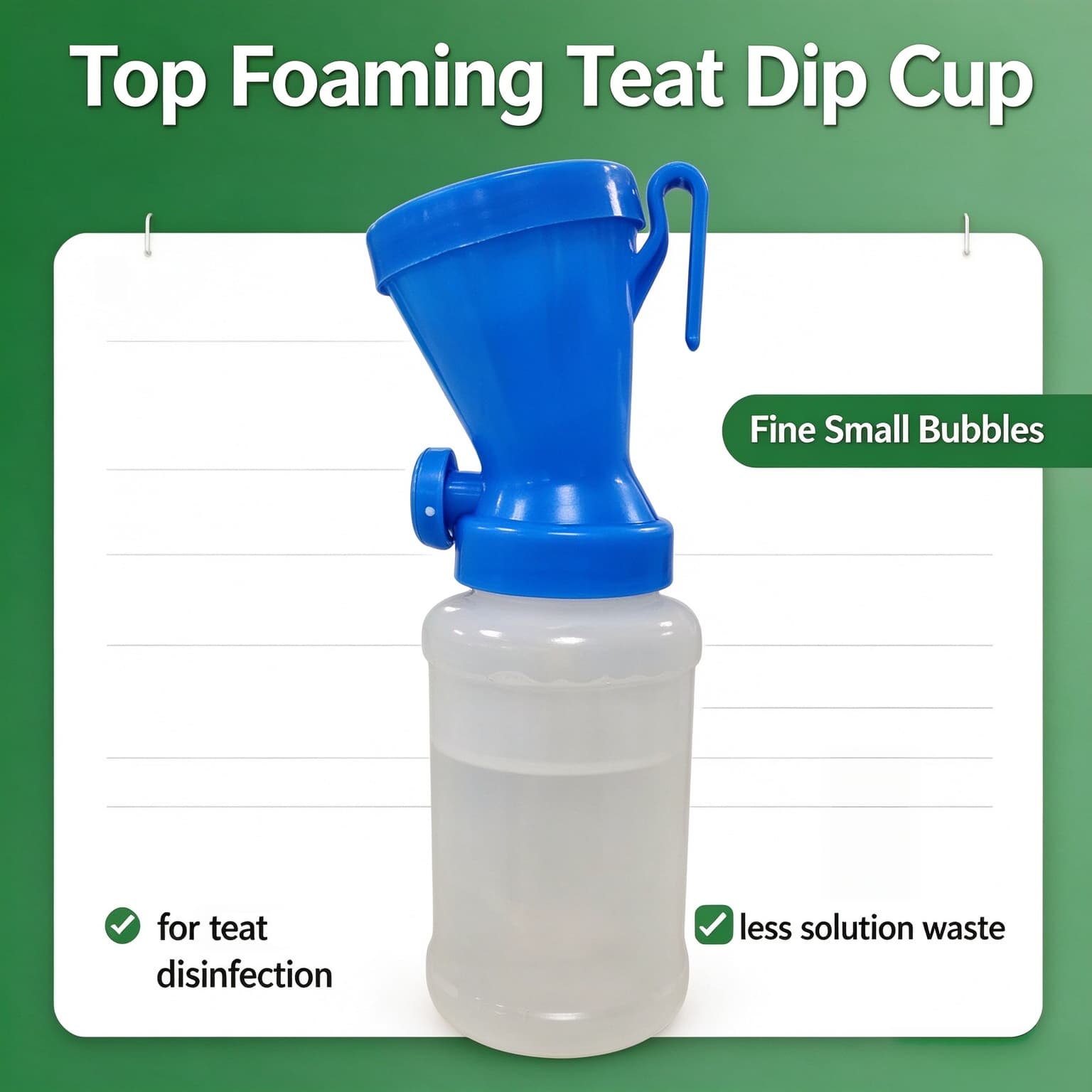 Topfoamingteatdipcupforcowteatdisinfectionwithlesssolutionwaste