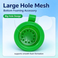 Greenbottomfoamingteatdipcuplargeholemeshaccessoryforsmoothfoam