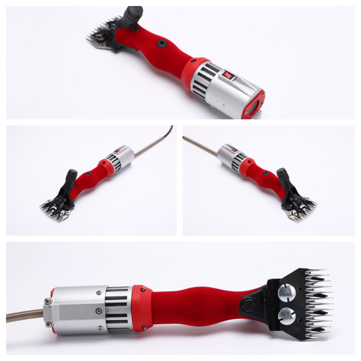 Redergonomichandleelectricsheepshears,multi-angleproductdisplay