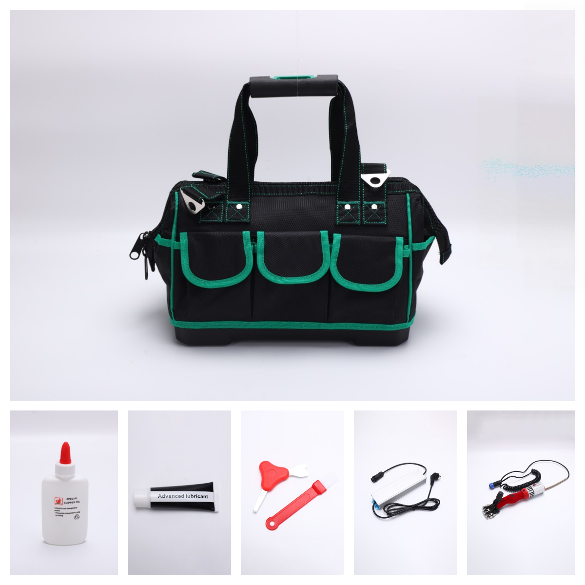 Toolstoragebagandaccessoriesforelectricsheepshearswithlubricatingoilandwrench