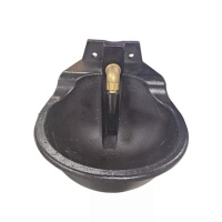 Blackcastironlivestockdrinkingbowlwithbrassautomaticdrinkervalve