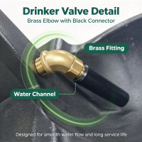 Brasselbowvalvedetailofcastironlivestockwaterbowl,smoothwaterflow