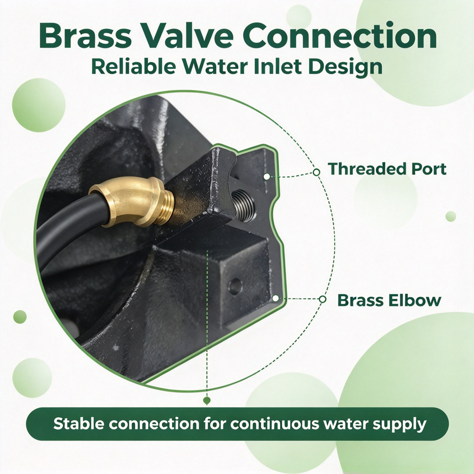 Brassvalveconnectiondetailofcastironwaterbowl,stablewaterinletdesign