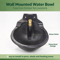 Wallmountedcastironlivestockwaterbowlwithbrassvalveforcattlesheeppigdrinking
