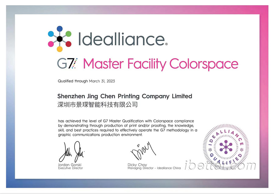 G7认证分为不同的等级