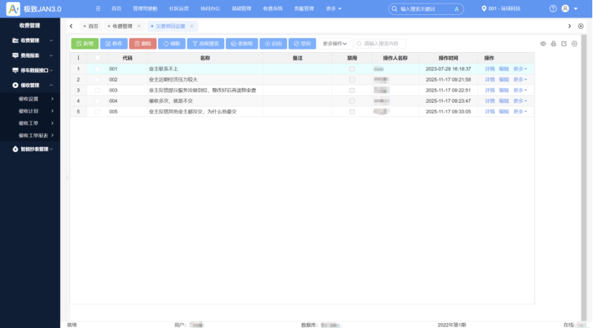 ​​​​​​​欠费原因摸排