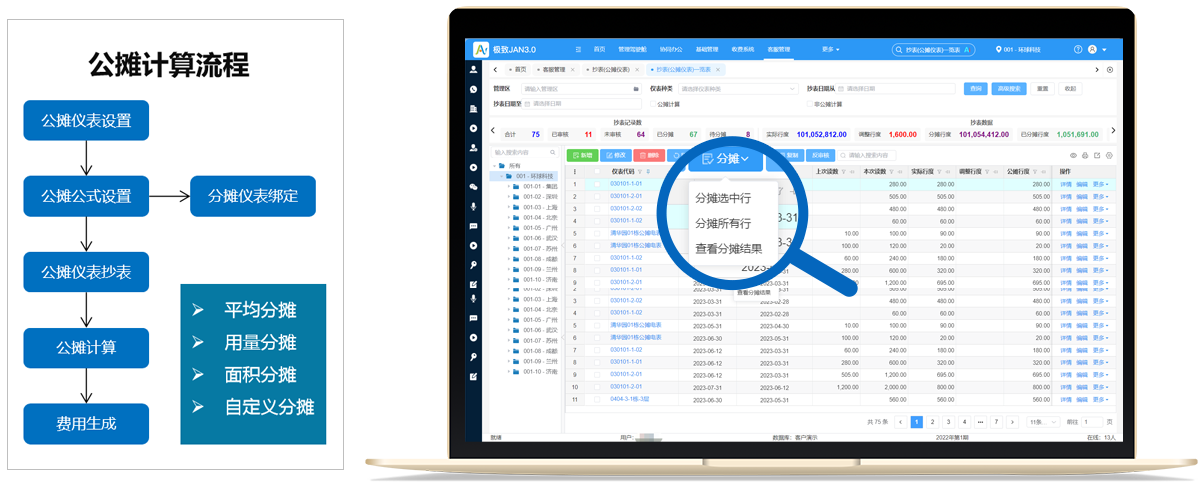 物业公摊收费_物业抄表系统_物业费生成系统