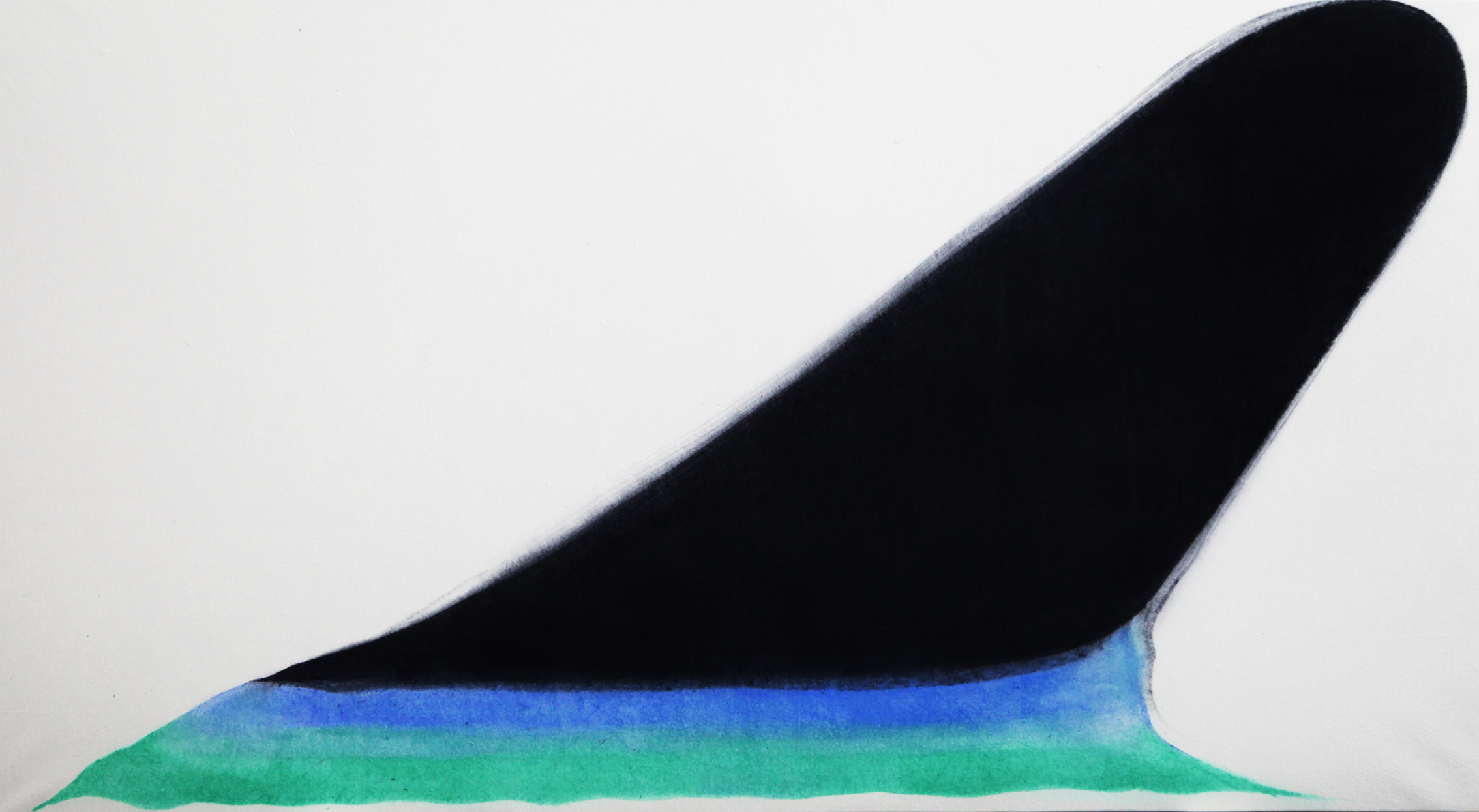 作品图-《中国山-窟山系列-源于敦煌428窟、窟顶北坡东壁环山013禅修.2018.6901》蔡广斌水墨宣纸矿物质颜色98x180cm2019年