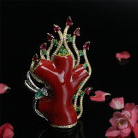 2春花影落阿卡珊瑚项链坠