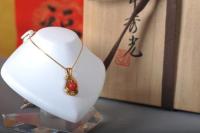 3918K黄金天然阿卡红珊瑚项链